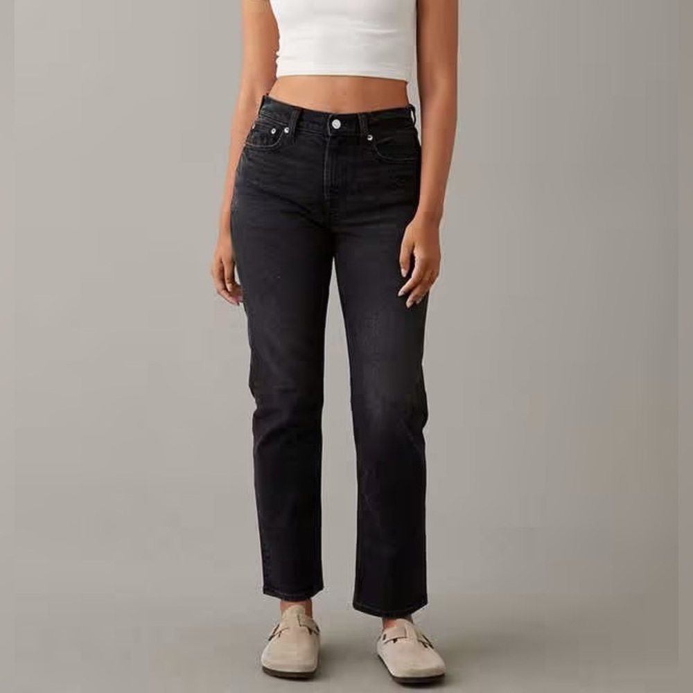 AE Super High-Rise Ankle Straight Jeans - Picture 1 of 2